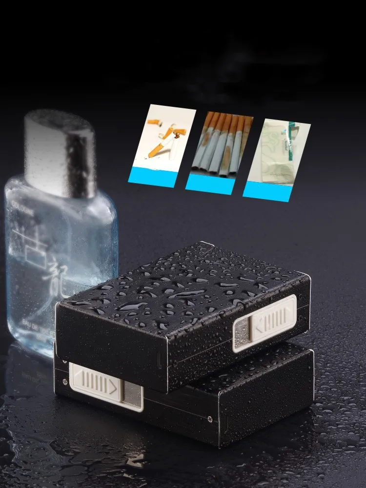 Сигаретный держатель коробка с электронная USB Зажигалка Беспламенное ветрозащитное табачный чехол для сигарет Зажигалка фото настроить подарок для мужчин