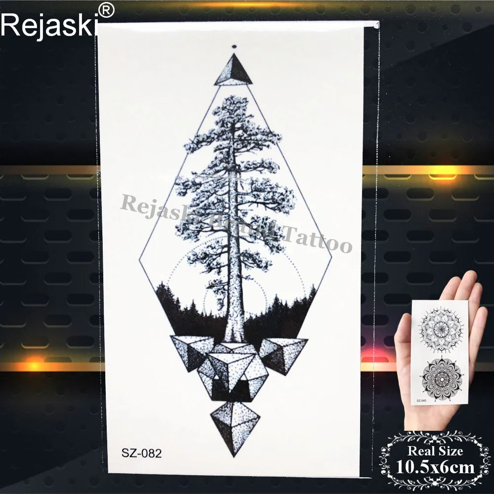Геометрические круглые татуировки Rejaski наклейки для женщин искусство на руку