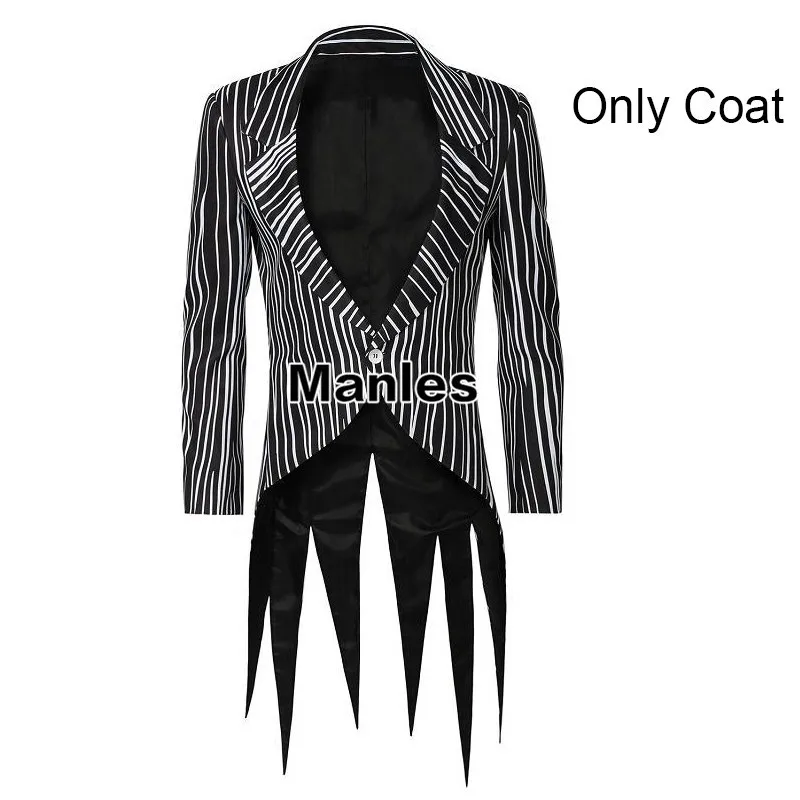 Only coat Кошмар перед Рождеством Косплей Джек Скеллингтон костюм фильм карнавал взрослых Хэллоуин индивидуальный заказ Рождество пальто - Цвет: Only coat
