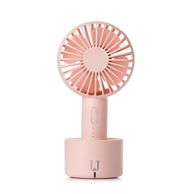 Pink Handheld YOUPIN Jordan& Judy 2 в 1 Мини ручной и Осциллирующий 120 градусов вращение USB арома-вентилятор несколько скорости ветра с базой - Цвет: Pink Handheld