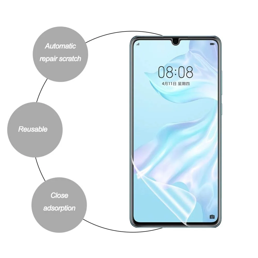 GKK Защитная пленка для Huawei P30 Pro Lite прозрачная Гидрогелевая с простой установкой