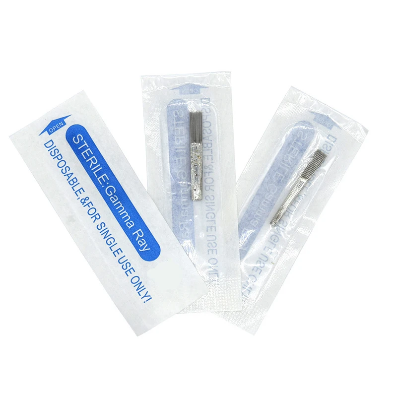 Permanent Makeup Eyebrow Tattoo Needle Round 40 pin Microblading Needles Disposable Tebori Microblade Tool | Красота и здоровье