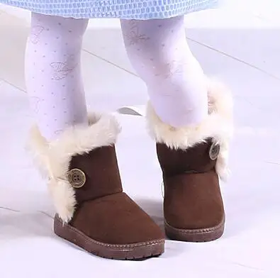 Теплые детские зимние ботинки новые принцессы Нескользящая плоская обувь с