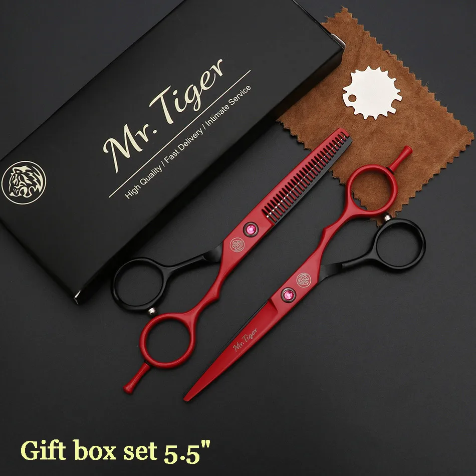 gift box set Острое лезвие, профессиональные ножницы для стрижки волос, парикмахерские ножницы Makas, парикмахерские ножницы, черные с бритвой - Цвет: gift box set