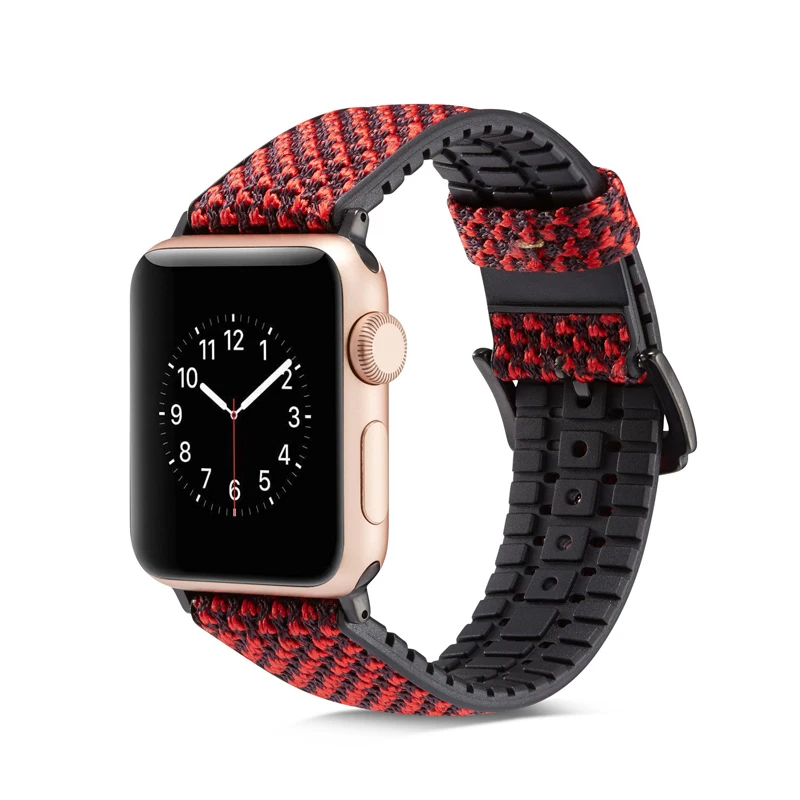 Ремешок силиконовый и кожаный для apple watch band 44 мм 42 38 40 водонепроницаемый