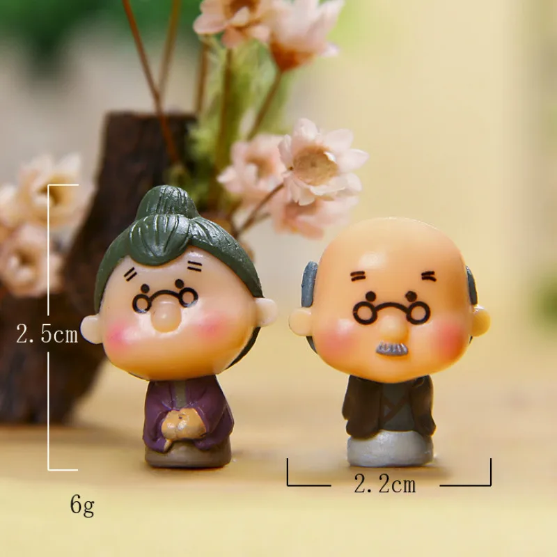 2 шт./компл. Kawaii милый дедушка бабушка старая пара ремесла фигурка из