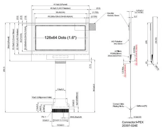 1,6 дюйма 24PIN SPI белый/желтый OLED экран SSD1325 Привод IC 128*64 параллельный интерфейс