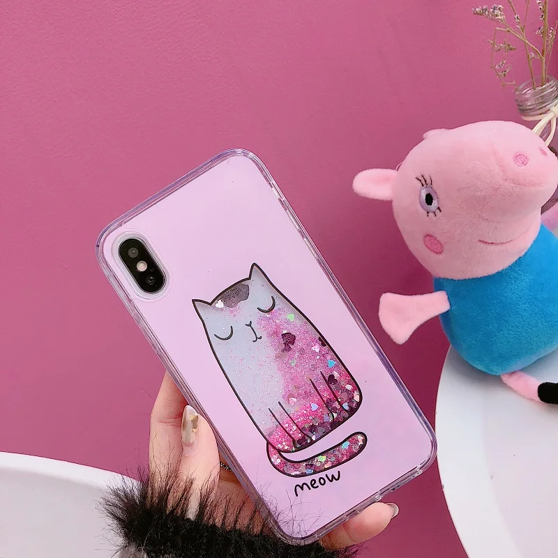 Чехол для телефона Fat Meow Kitty розовый блестящий чехол с закрытыми глазами iphone 6/6S 7 8