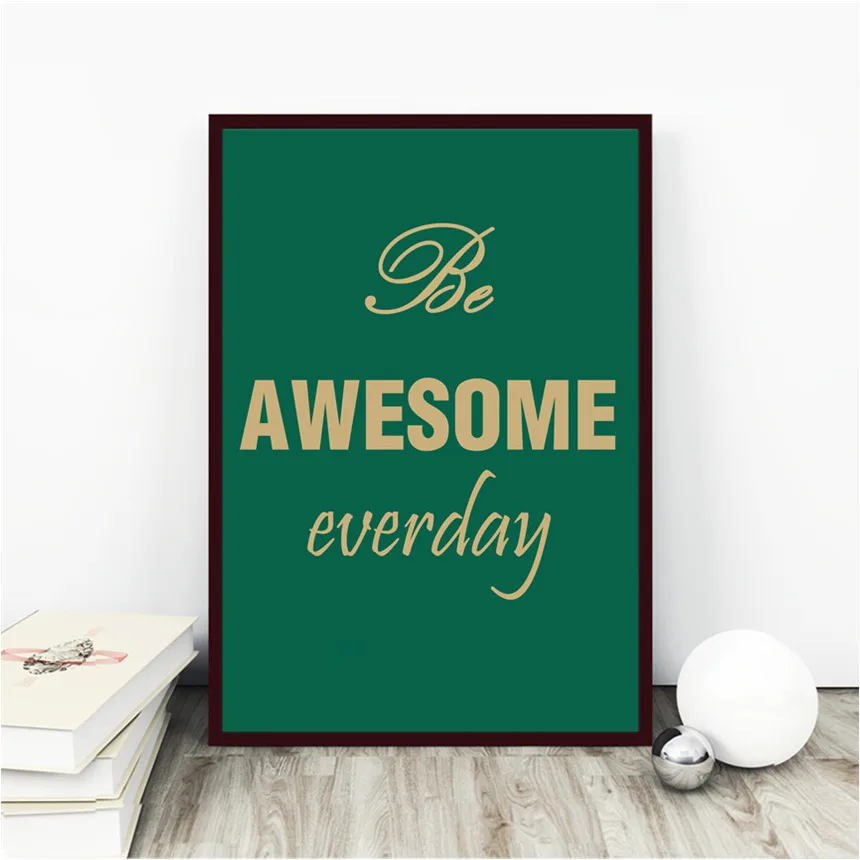 Слоган &quotbeawesome повседневной&quot Винтаж Ретро плакат крафт-бумаги Репродукция