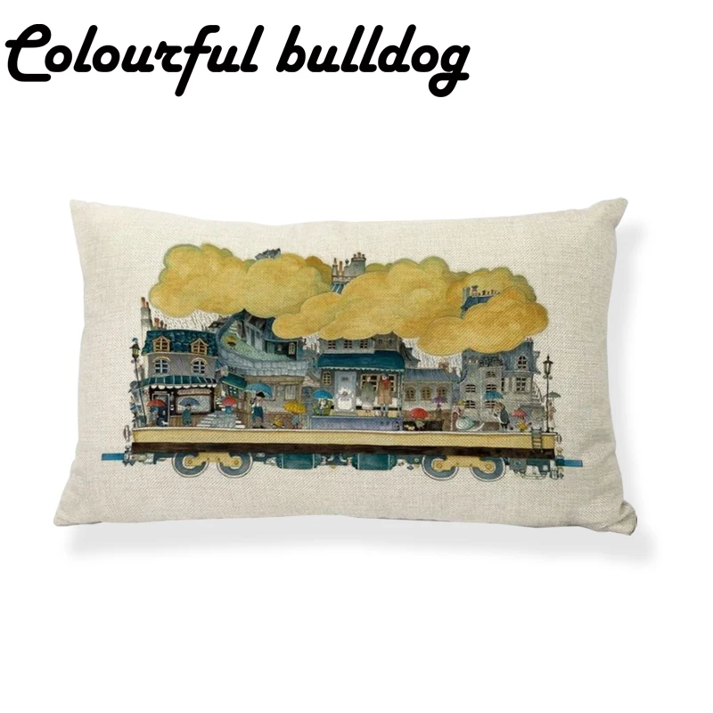 Наволочка для подушки 17 дюймов со съемным поездом|cushion cover|cushion cover wholesalecushion cartoons |
