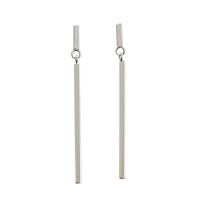 

100% S925 sterling silver fashion simple geometric square earrings