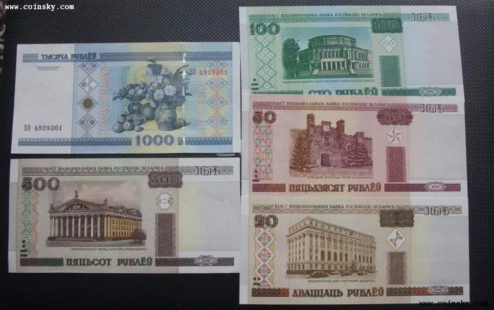 5 шт наборы Беларусь 20-1000 рубль банкнота старая серия | Дом и сад