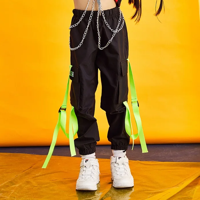 Pants Детские танцевальные костюмы для джаза, топы с длинными рукавами, штаны, одежда в стиле хип-хоп, одежда для девочек для бальных танцев, сценических выступлений, DNV11077 - Цвет: Pants