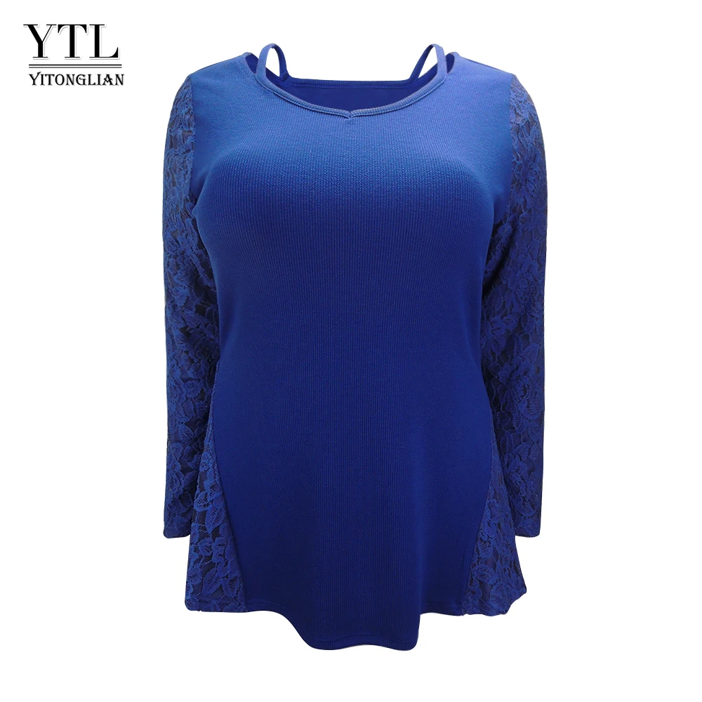 2019 Женский Повседневный свободный кружевной свитер с открытыми плечами Топ зима