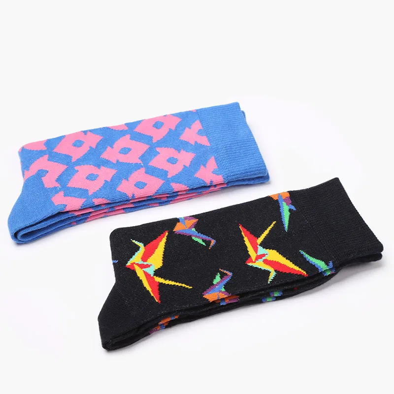 Новинка 2018 мужские и женские хлопковые носки разноцветные забавные бумажные