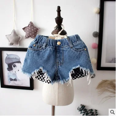 Детская одежда 2018 летние сетчатые повседневные Универсальные джинсовые шорты