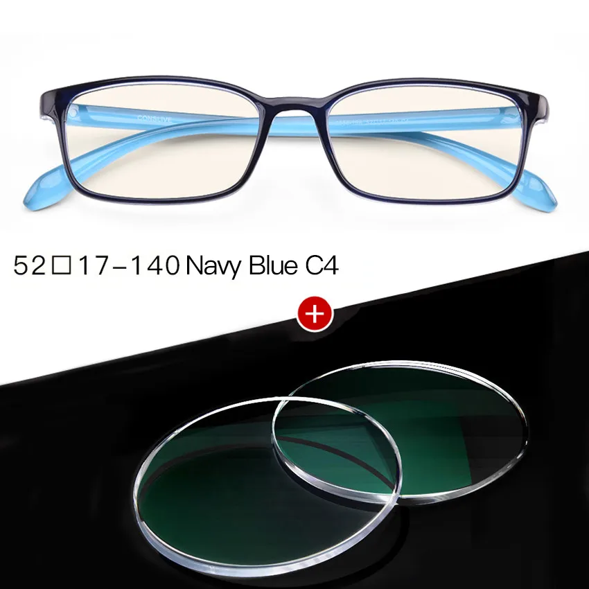 C4 with Lenses TR90, Женские оправы для очков, светильник, астигматизм, близорукость, очки для коррекции зрения, диоптрические очки 2356 - Цвет оправы: C4 with Lenses