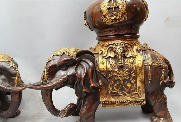 Бесплатная 16 &quotКитайская народная медная позолота восемь сокровищ слон