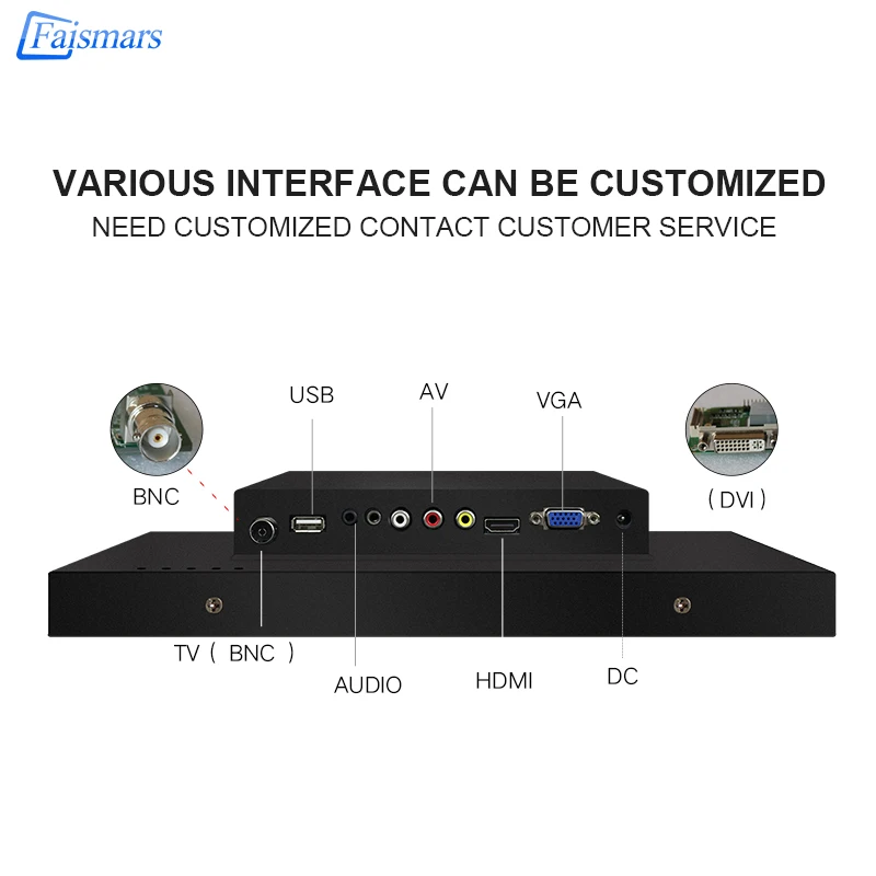 

Free Shipment! M121-EF01/ Faismars 12.1 Inch Embedded Metal Frame Industrial LCD Monitor With VGA/HDMI/AV/TV/USB Interfaces