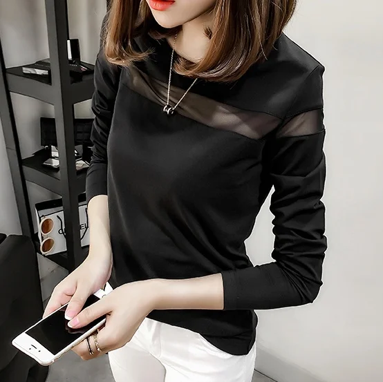 4xl Большие размеры blusas feminina весна лето осень 2017 Корейская женская новая тонкая