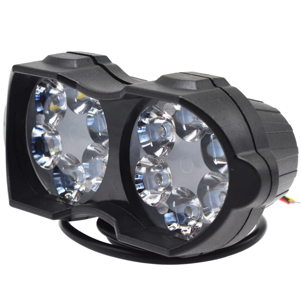 White 18W 12 Led Рабочий светильник 6/9/12/18 светодиодов высокого Мощность 1500LM мото головной светильник лампа скутер светодиодные противотуманные фары 6000K белый точечный светильник AC/DC 12V 24V - Цвет: White 18W 12 Led