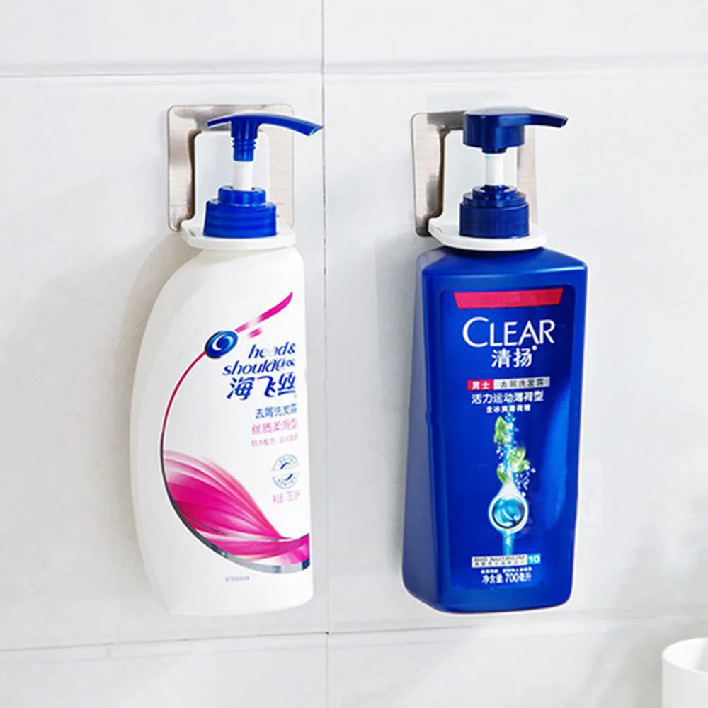 Зажим для бутылки практичный настенный самоклеющийся ванной комнаты ручной мыло