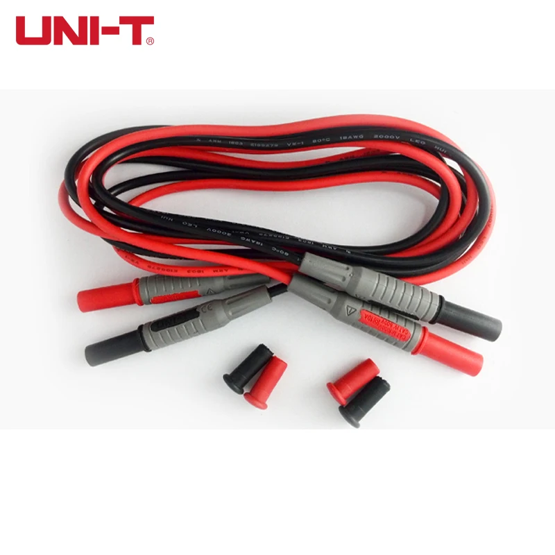 UNI-T UT-L06 двойной головкой Соединительный провод двойной изолированный разъем типа "банан" с защитной маской и нормальным диаметром многоразового использования