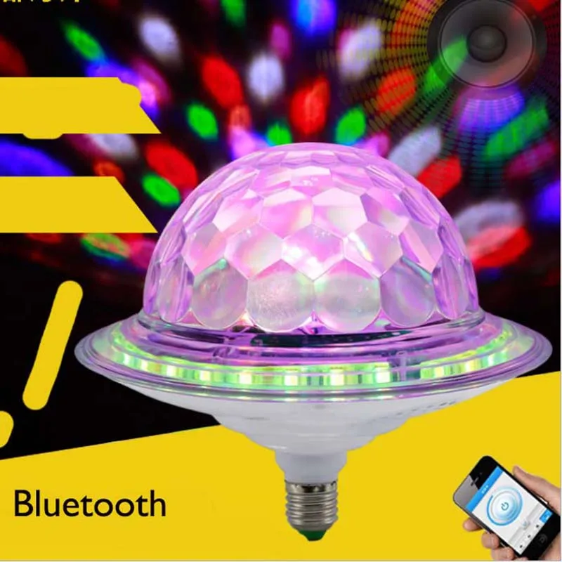 Светодиодные лампы для дискотеки с автоматическим вращением RGB E27 лампочки
