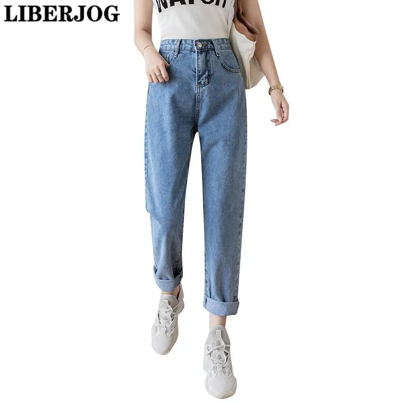 LIBERJOG женские джинсы с высокой талией сексуальные 2019 новый стиль шаровары