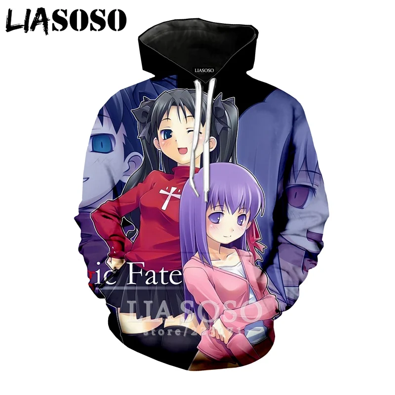 11 LIASOSO зимняя новая модная Толстовка для мужчин и женщин с 3D принтом аниме Fate Stay Night толстовка унисекс с длинным рукавом Повседневный пуловер A107-29 - Цвет: 11