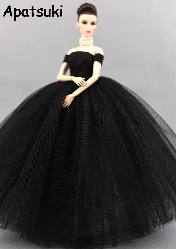 

Черное маленькое платье, свадебные платья для куклы Барби, вечерняя вечерние ничная одежда принцессы, длинные платья, одежда для куклы Барб...