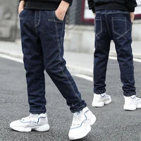 ienens 5 13y young boys slim jeans solid color trousers boys denim long pants fashion children kids baby boy jean bottoms