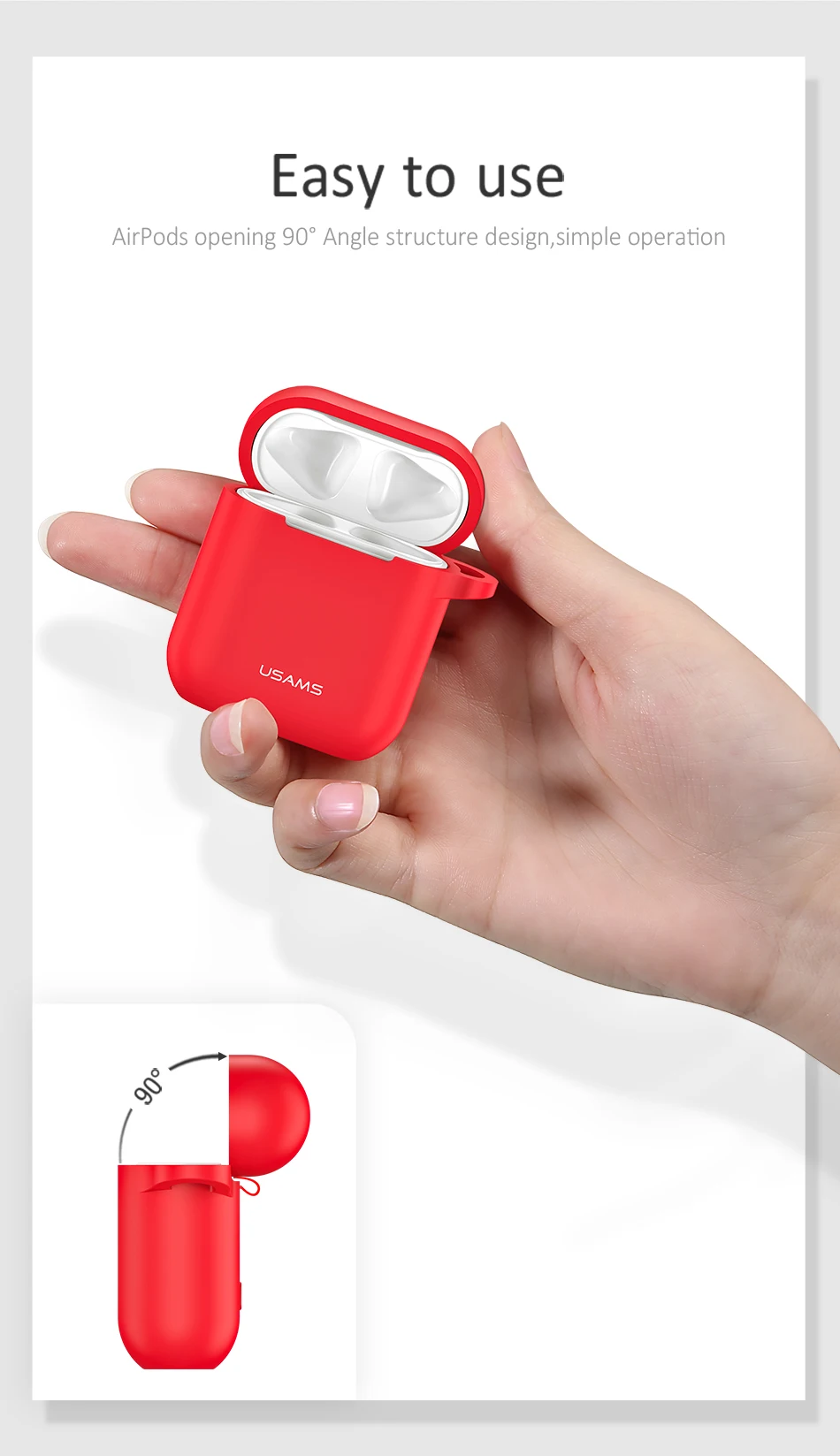 USAMS светящийся защитный чехол для наушников для AirPods чехол для наушников чехол для Apple беспроводные Bluetooth наушники Airpod чехол