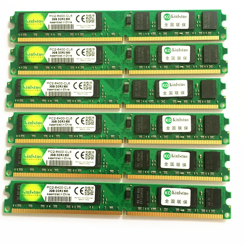 Оптовая продажа RAM s Kinlstuo DDR2 2GB 800MHz/ 667MHz Память PC 6400/ 5300 ddr2 2gb настольная ram 240pin полная