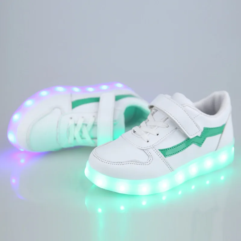 Дети USB обувь Light Up Kids Повседневное мальчики и девочки кроссовки светящиеся для