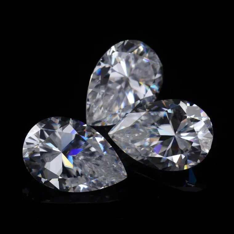 Тесты положительный 3x5 ~ 8x10 мм грушевидной формы E moissanites незакрепленный камень