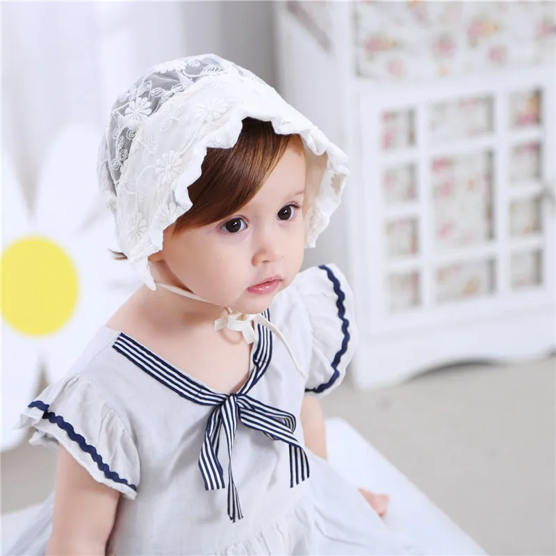 Summer Thin Section Cool Baby Basin Cap Lace Cute Sunscreen Embroidery Mesh Palace Princess Hat | Детская одежда и обувь