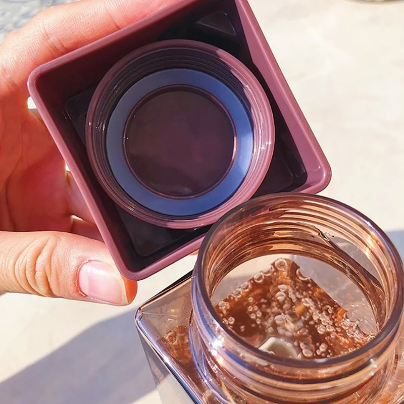 350 мл PP Квадратная бутылка для воды оставляет запаянный Герметичный портативный