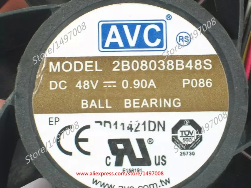 AVC 2B08038B48S P086 DC 48V 0.90A 80x80x38mm вентилятор охлаждения сервера|square fan|server fan48v dc fan |