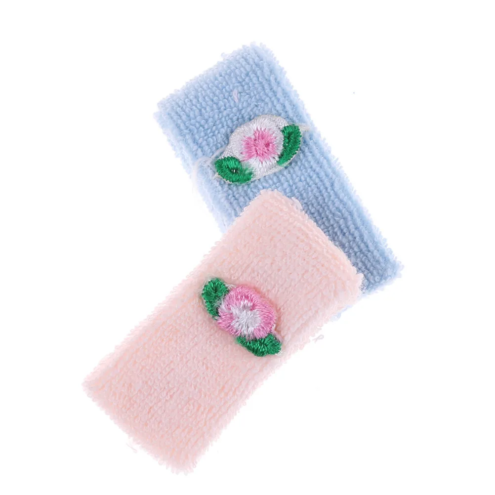 2 шт./лот 1/12 модный розовый и синий кукольный домик миниатюрные полотенца ткань