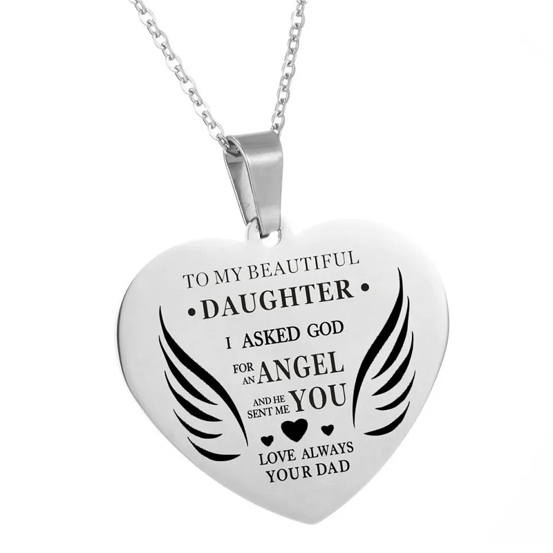 AMORUI к моему прекрасной дочери стильный элегантный кулон &quotСердечко&quot Dad's