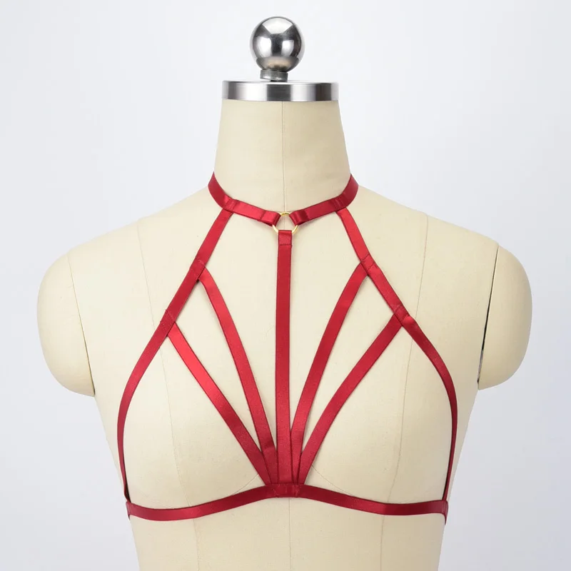 Sexy Cupless Bra Fetish Wear Body Harness Belt Women Crop Top Bondage Gothic Open Chest Cage Style O0550 | Женская одежда