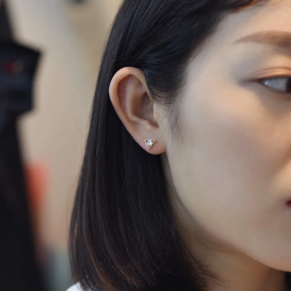 Seanlov циркониевые треугольные серьги для женщин Изящные Ювелирные изделия