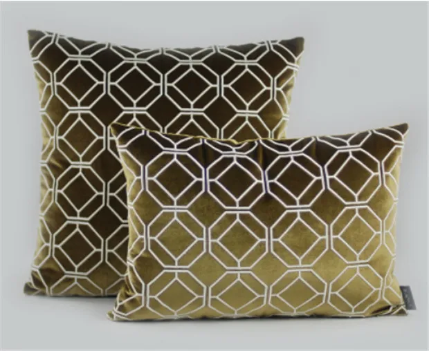 Green Geometric Роскошные Чехлы для подушек подушки с вышивкой 3D геометрические несколько дизайнов подушки Cojines декор для дивана - Цвет: Green Geometric