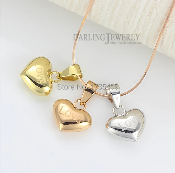 Новое поступление двусторонний кулон в виде сердца из настоящего белого желтого