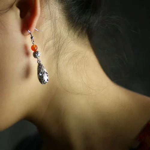 Винтажные серьги подвески ручной работы из камня новые ювелирные украшения