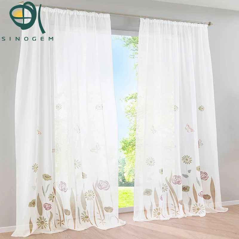 Sinogem Европейский пасторальный высокой плотности Печати Занавески для
