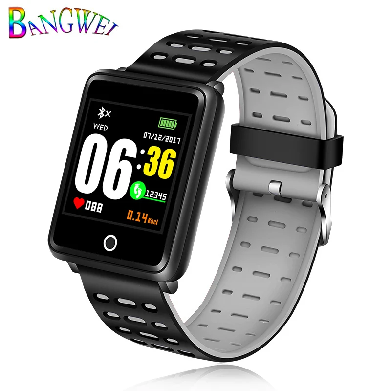 gray LIGE модные часы Smart Watch светодиодный Цвет Экран мужские Фитнес трекер сердечный ритм измерять кровяное Давление кислорода Smartwatch спортивный браслет - Цвет: gray