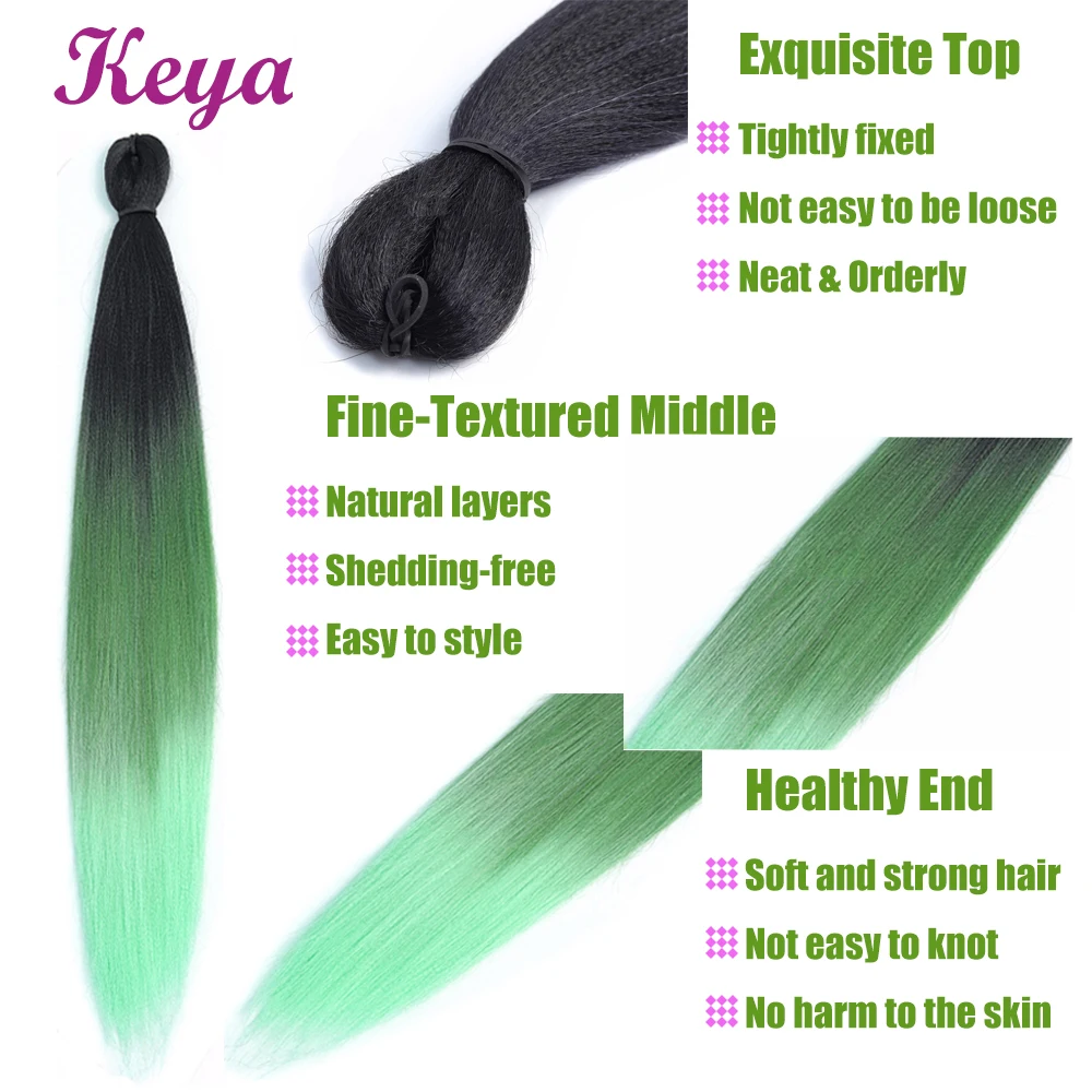Женские косички Keya Easy Jumbo предварительно растянутые из натурального меха ЭЗ 24