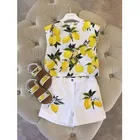 Комплект детской одежды с цветочным принтом, летние шорты для девочек